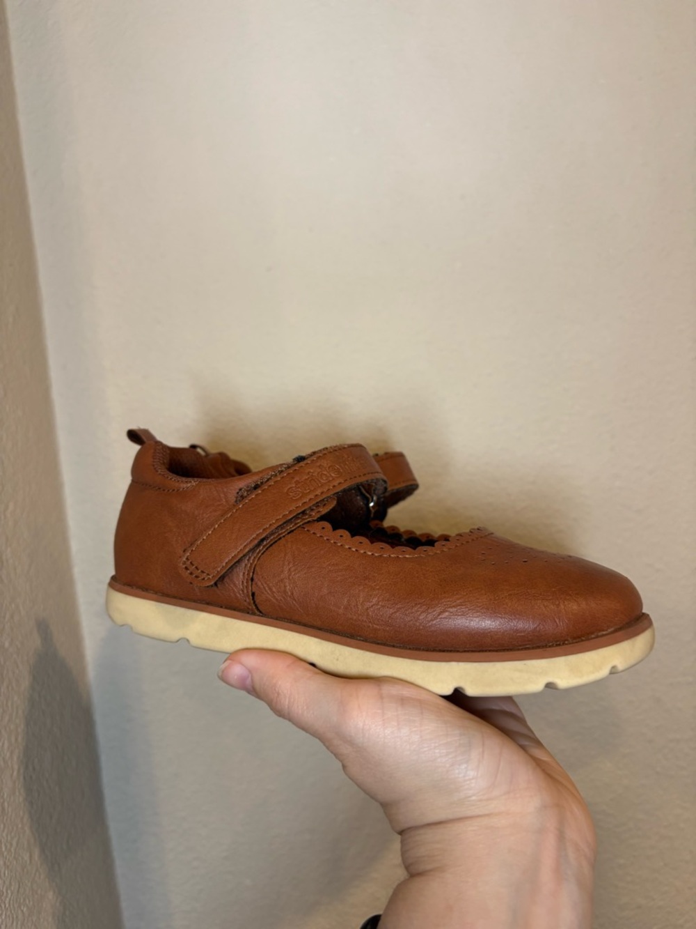 Stride Rite Girls' Brown Mary Jane with Cream Sole